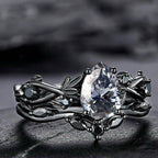 FREE Today:  Lucky Stone Aquamarine Leaf Engagement Ring Set