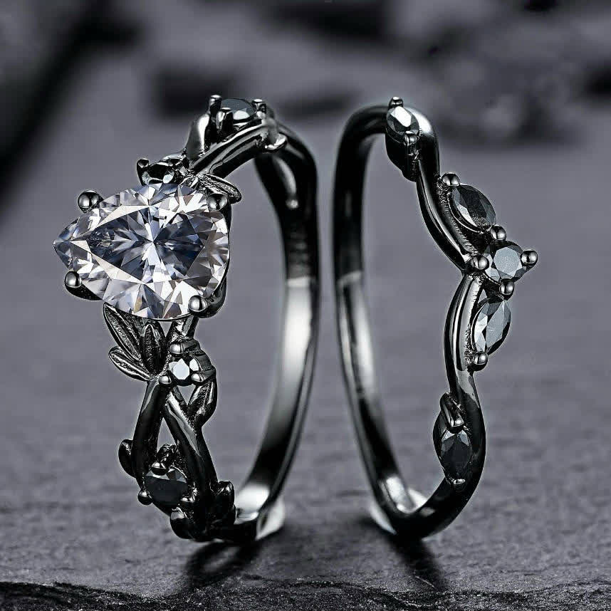 FREE Today:  Lucky Stone Aquamarine Leaf Engagement Ring Set