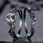 FREE Today:  Lucky Stone Aquamarine Leaf Engagement Ring Set