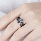 FREE Today:  Lucky Stone Aquamarine Leaf Engagement Ring Set