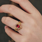 FREE Today: Nature's Embrace - Green Emerald Leaf Ring Set