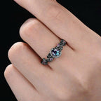 Free Today: Moon Star Color-Change Alexandrite Branch Leaf Amethyst Engagement Ring