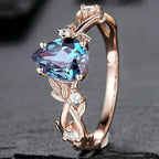 FREE Today:  Lucky Stone Aquamarine Leaf Engagement Ring Set