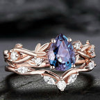 FREE Today:  Lucky Stone Aquamarine Leaf Engagement Ring Set