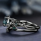 FREE Today:  Lucky Stone Aquamarine Leaf Engagement Ring Set