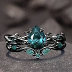 FREE Today:  Lucky Stone Aquamarine Leaf Engagement Ring Set