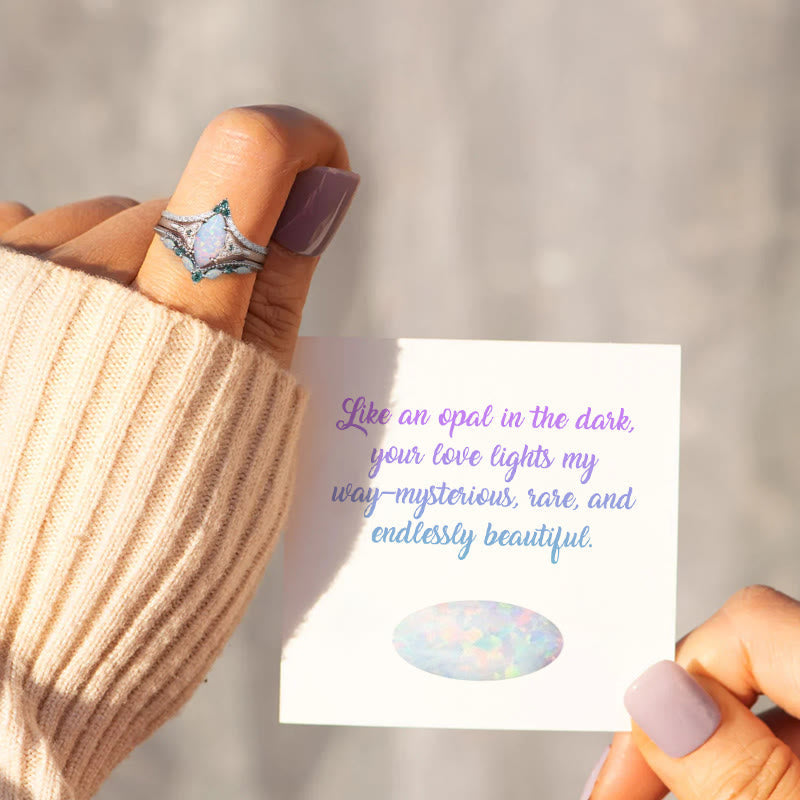 FREE Today: Eternal Glow Opal Promise Ring Set