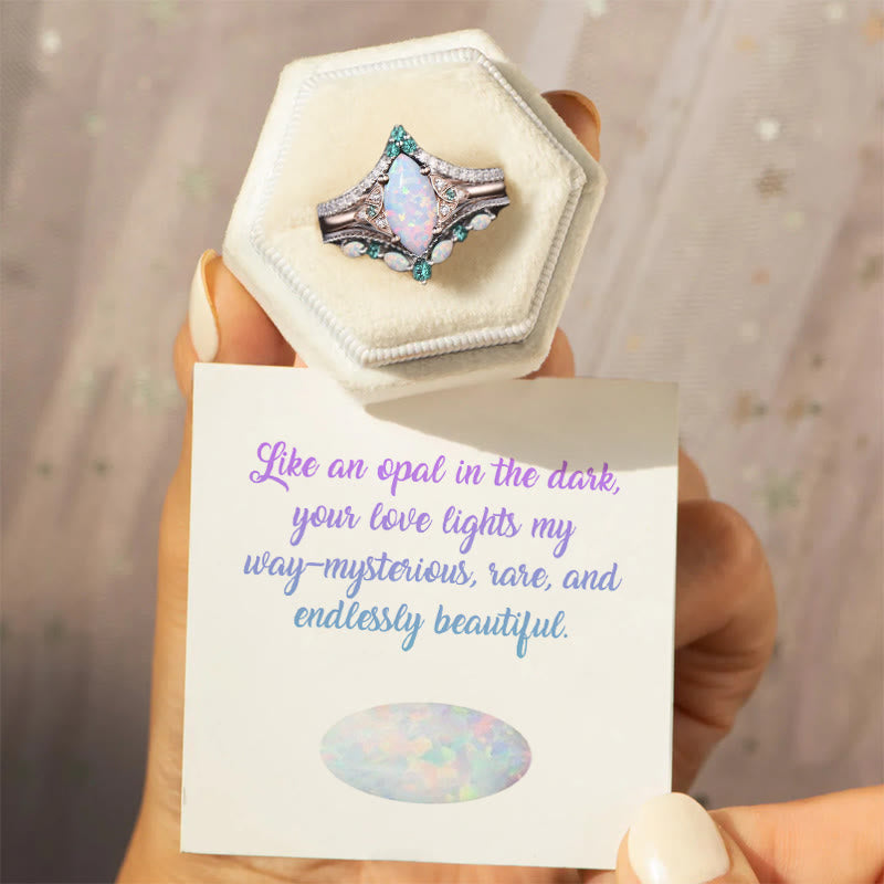 FREE Today: Eternal Glow Opal Promise Ring Set