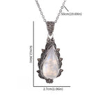 FREE Today: Exquisite Vintage Teardrop Moonstone Lotus Pendant Necklace