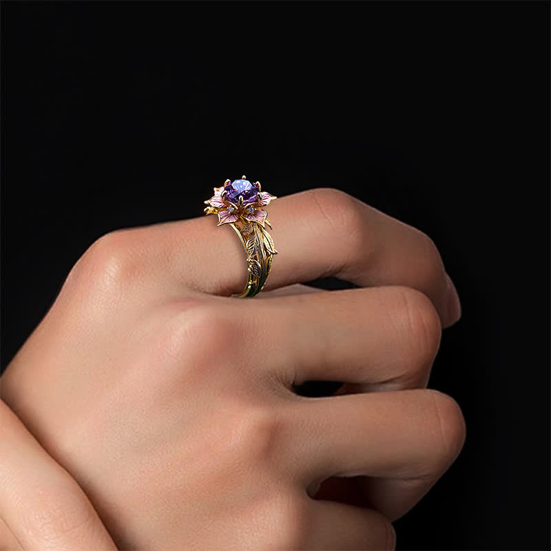 FREE Today: "Amaranth Bloom" Violet Crystal Ring