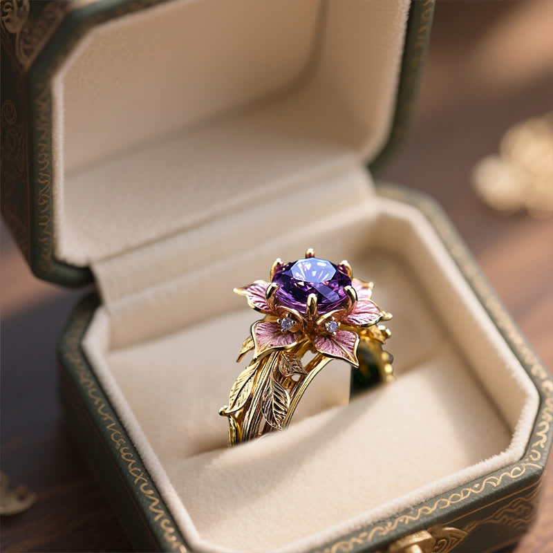 FREE Today: "Amaranth Bloom" Violet Crystal Ring