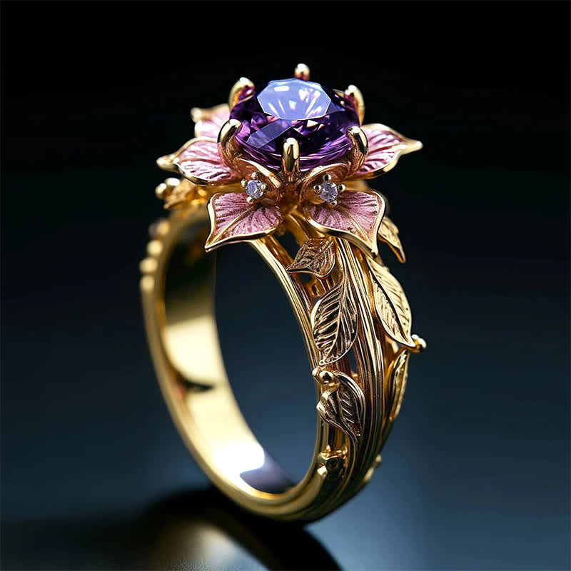 FREE Today: "Amaranth Bloom" Violet Crystal Ring