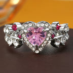 FREE Today: Eternal Love's Embrace: Heart Amethyst Zircon Ring