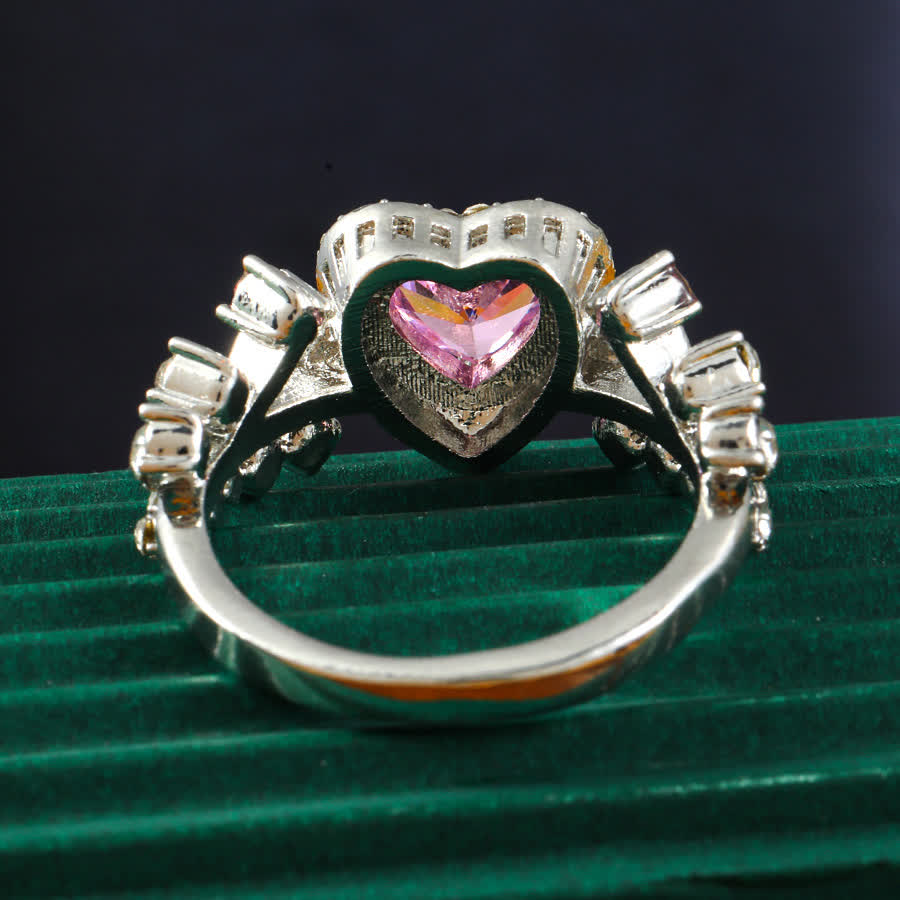 FREE Today: Eternal Love's Embrace: Heart Amethyst Zircon Ring