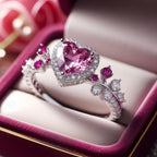 FREE Today: Eternal Love's Embrace: Heart Amethyst Zircon Ring