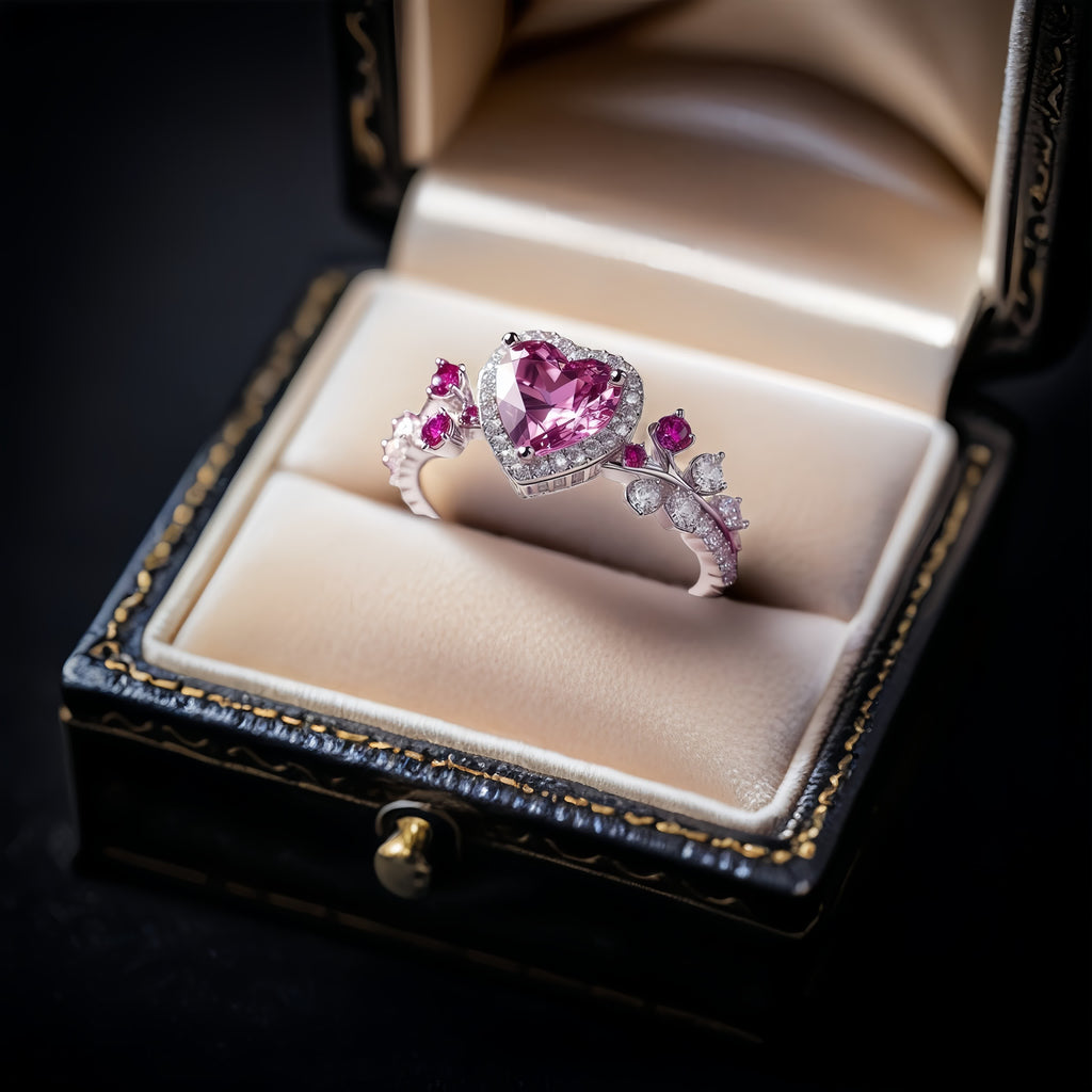 FREE Today: Eternal Love's Embrace: Heart Amethyst Zircon Ring