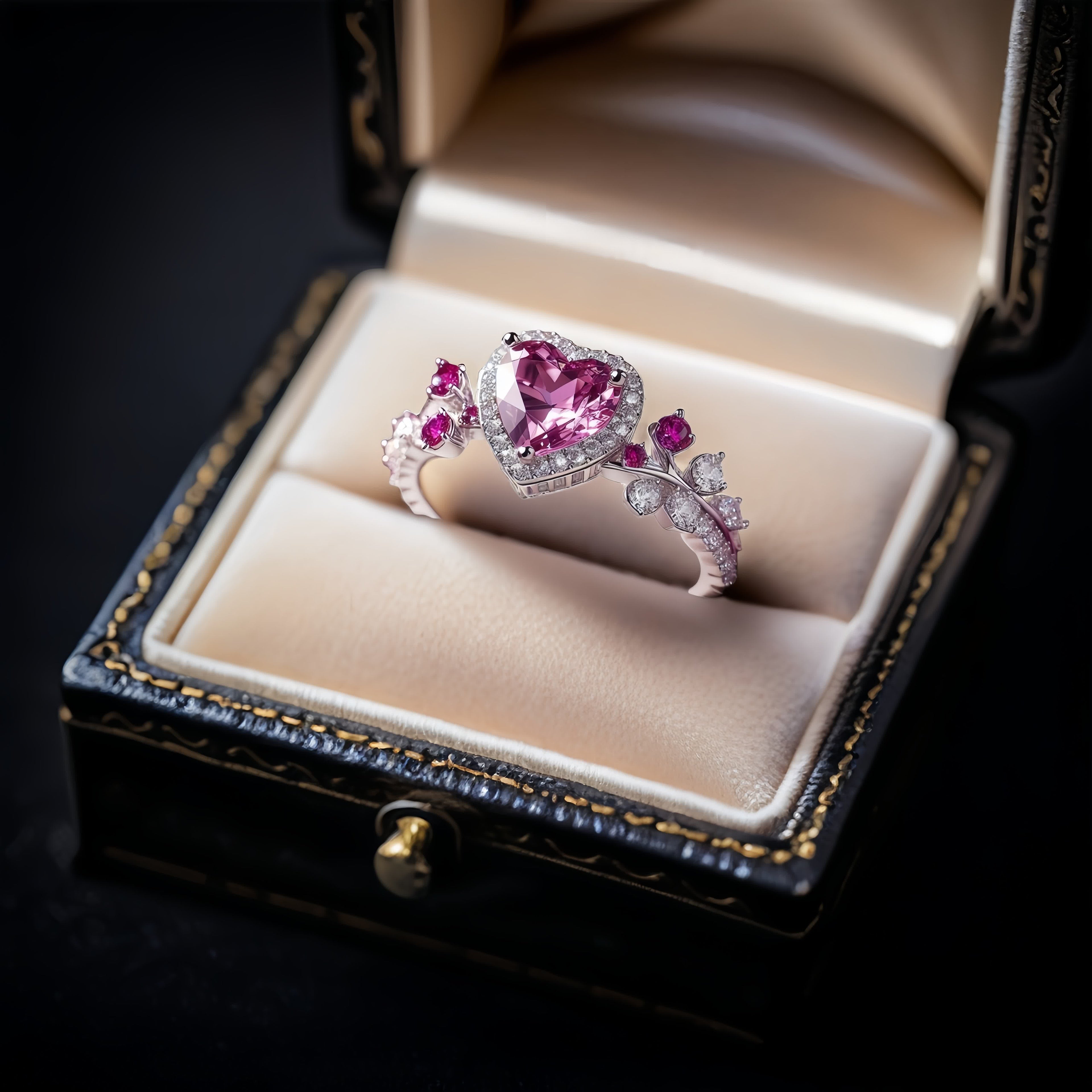 FREE Today: Eternal Love's Embrace: Heart Amethyst Zircon Ring