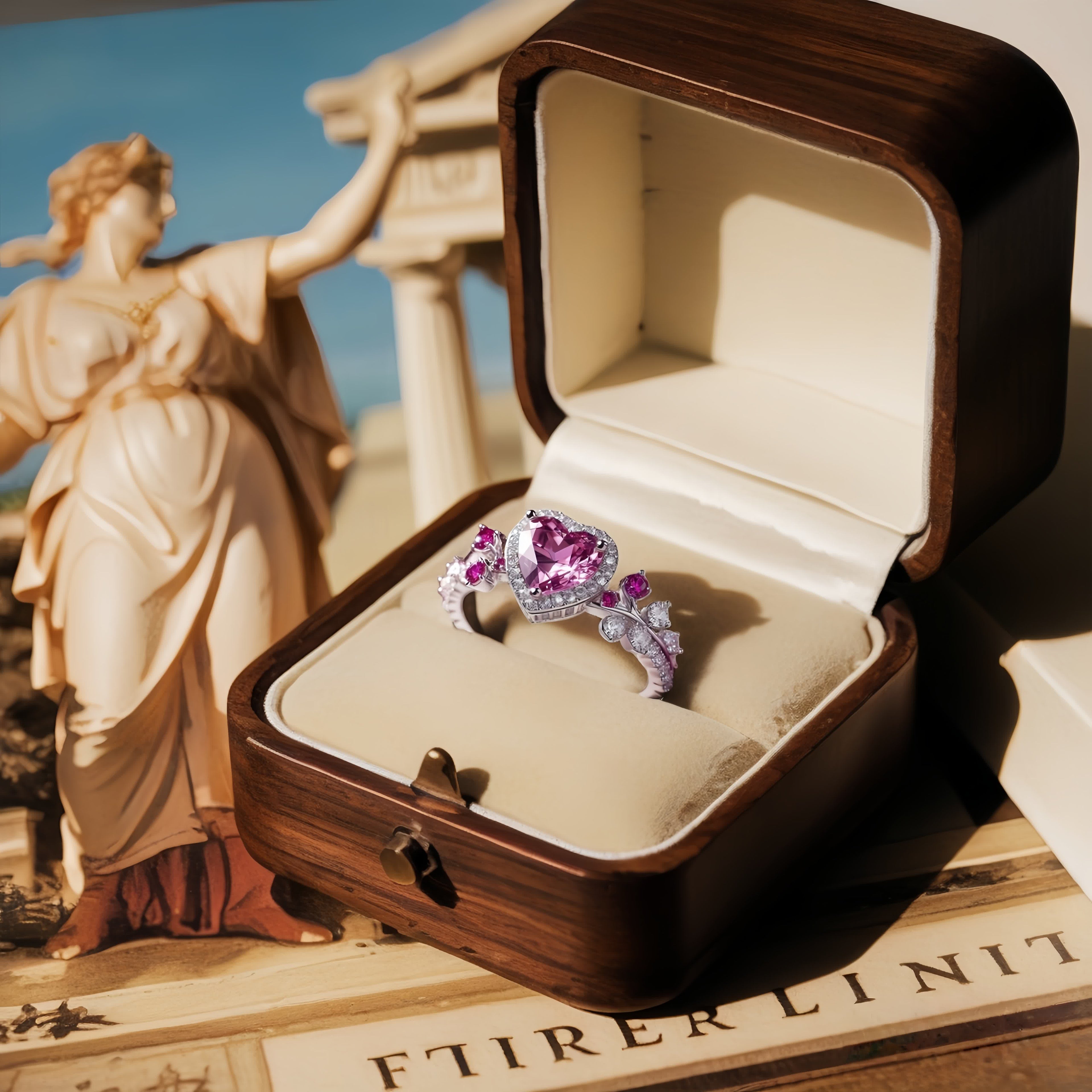 FREE Today: Eternal Love's Embrace: Heart Amethyst Zircon Ring