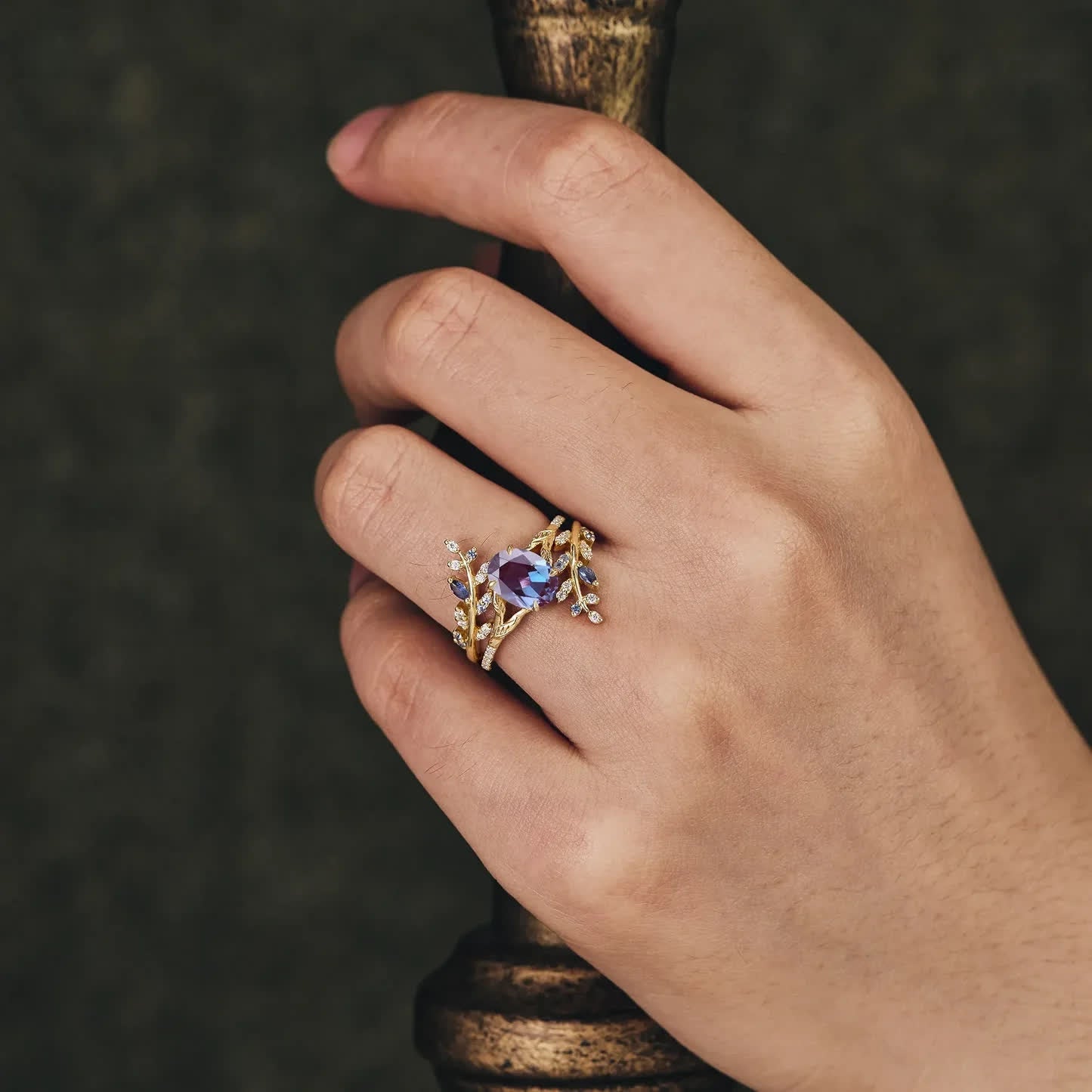 FREE Today: Vine Alexandrite Engagement Ring Set