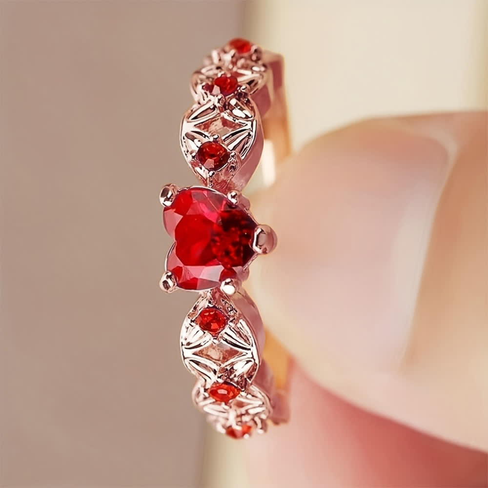 FREE Today: Garnet Heart Zircon Ring