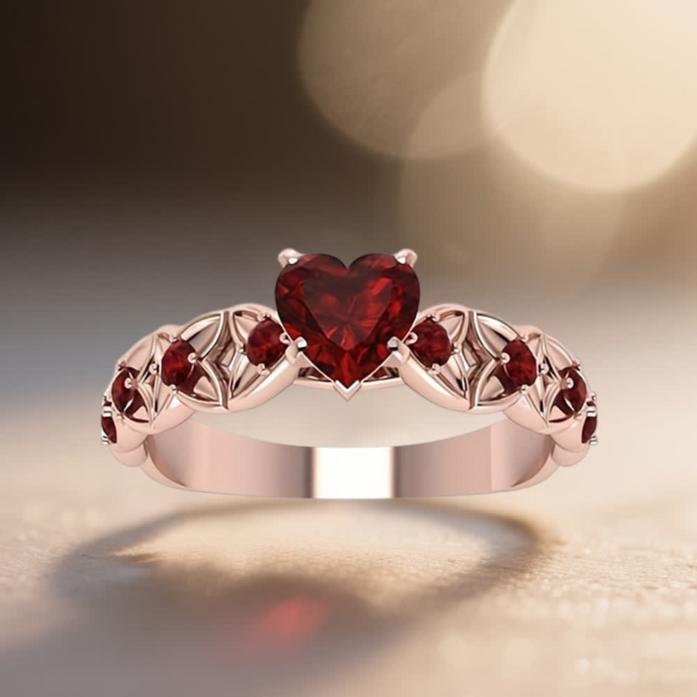 FREE Today: Garnet Heart Zircon Ring