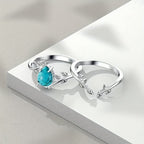 FREE Today: 2Pcs Pear Cut Turquoise Twisted Leaf Ring Set