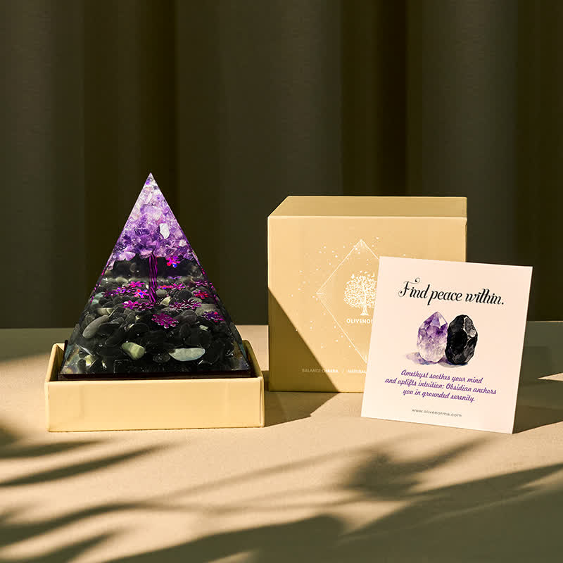 FREE Today: Soul Serenity – Amethyst & Obsidian Tree of Life Pyramid