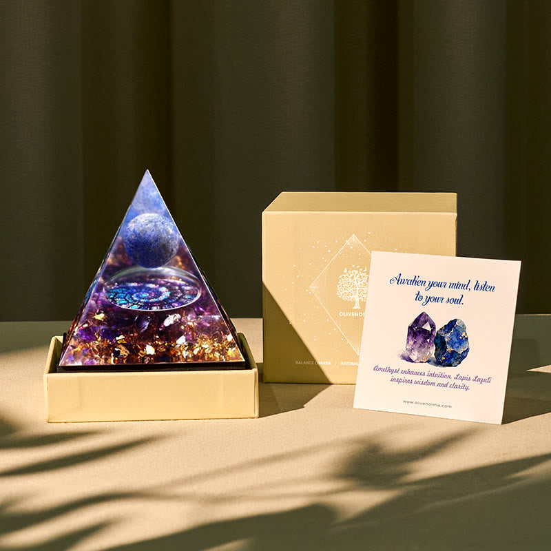 FREE Today: Celestial Gateway-Amethyst & Lapis Lazuli Sphere Orgone Pyramid