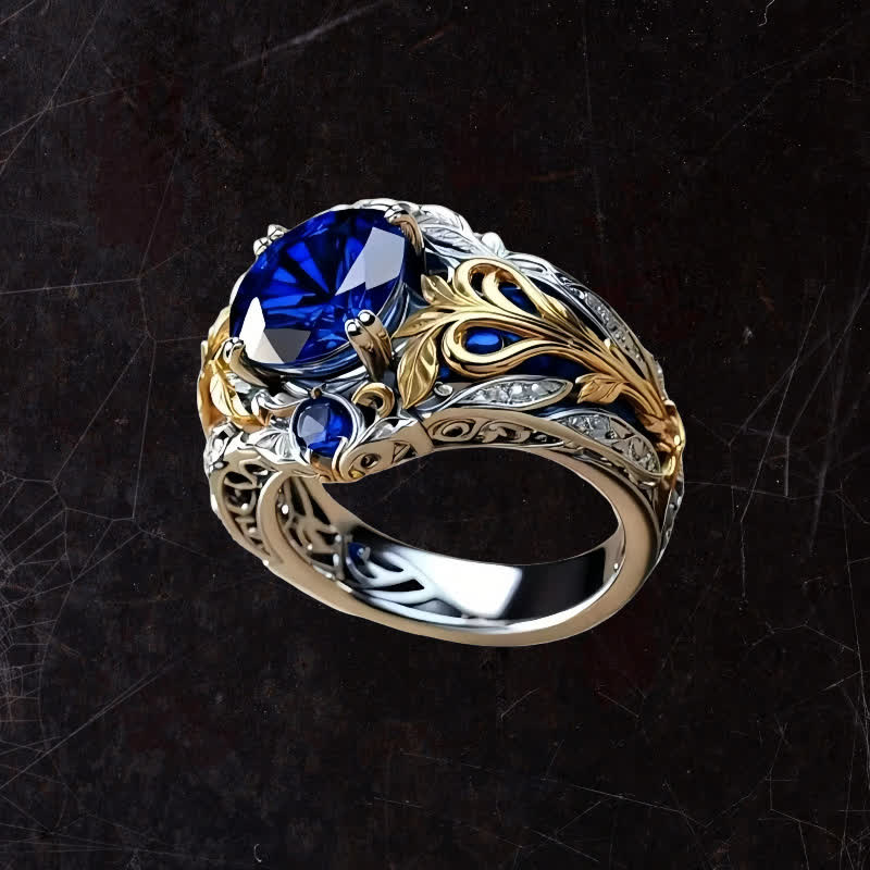 FREE Today: Blue Gold Sapphire Crystal Two Tone Ring