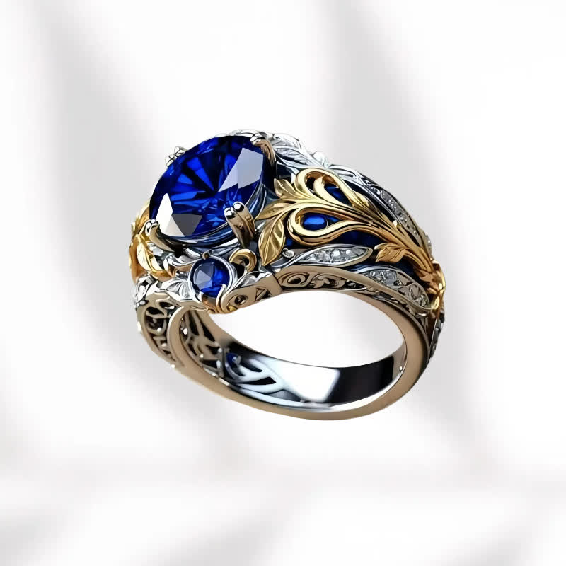 FREE Today: Blue Gold Sapphire Crystal Two Tone Ring