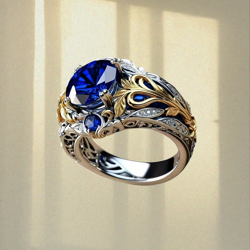 FREE Today: Blue Gold Sapphire Crystal Two Tone Ring
