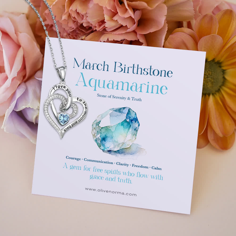 FREE Today: "I Love You to the Moon and Back" – Eternal Hearts Birthstone Necklace