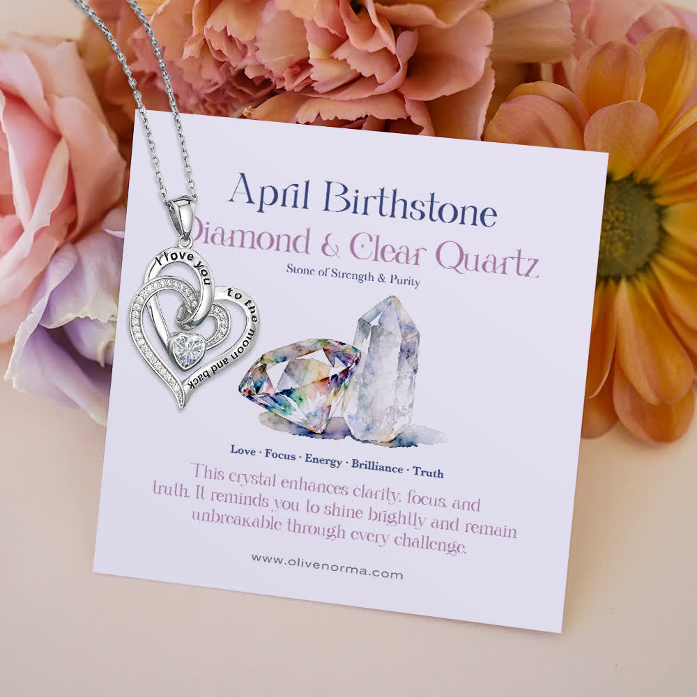 FREE Today: "I Love You to the Moon and Back" – Eternal Hearts Birthstone Necklace