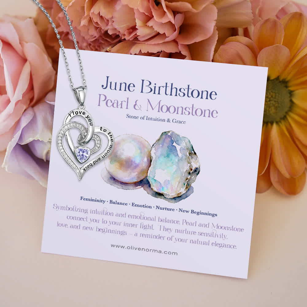 FREE Today: "I Love You to the Moon and Back" – Eternal Hearts Birthstone Necklace