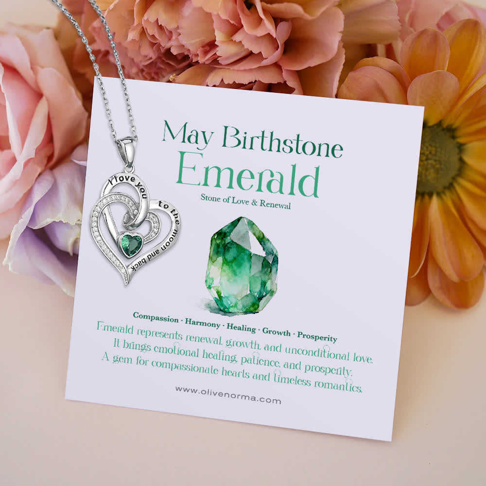 FREE Today: "I Love You to the Moon and Back" – Eternal Hearts Birthstone Necklace