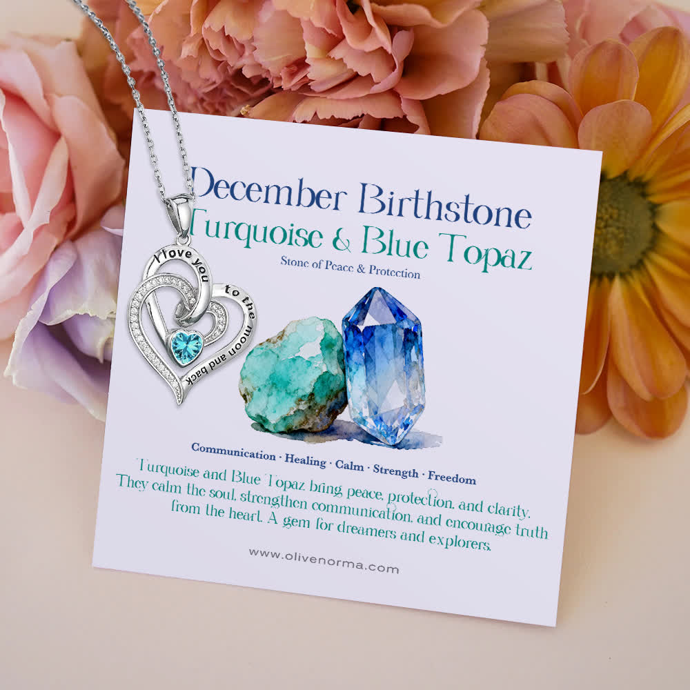 FREE Today: "I Love You to the Moon and Back" – Eternal Hearts Birthstone Necklace