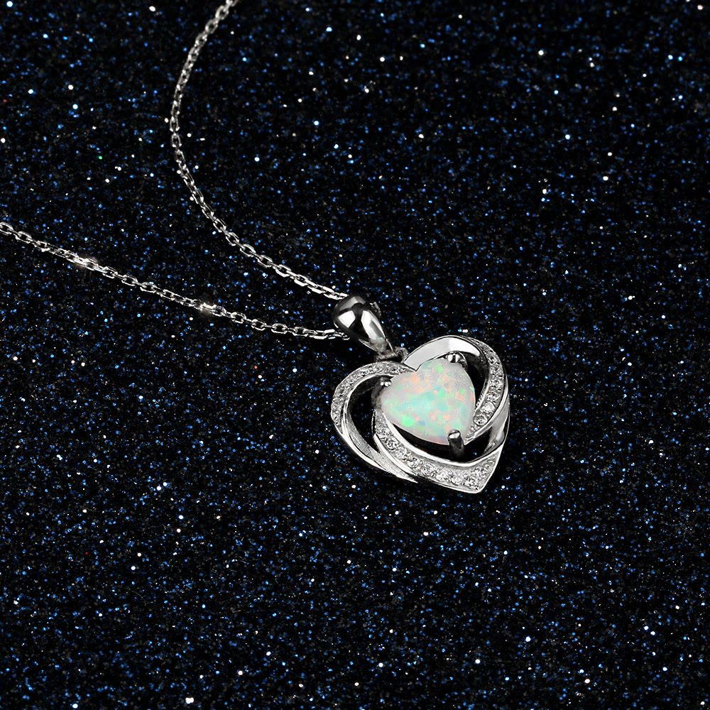 FREE Today: "Eternity Unlimited" Opal Heart Necklace