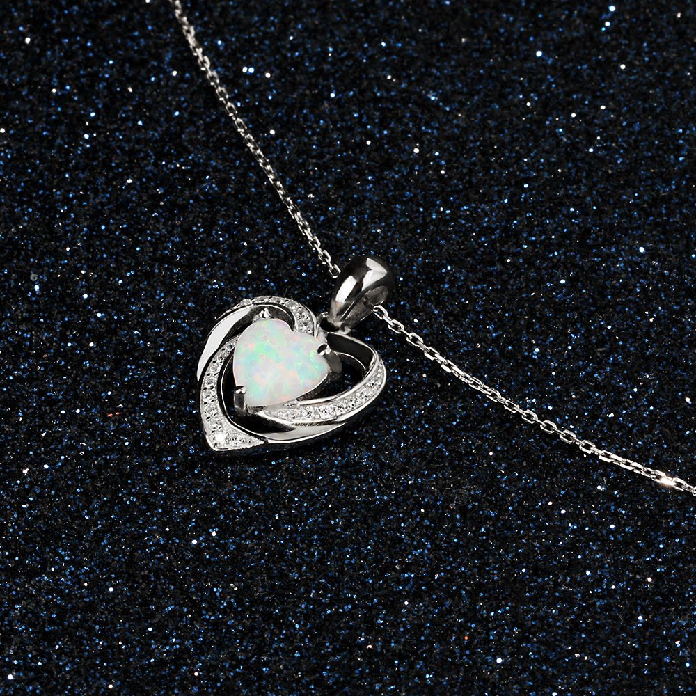 FREE Today: "Eternity Unlimited" Opal Heart Necklace