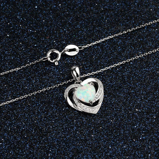 FREE Today: "Eternity Unlimited" Opal Heart Necklace