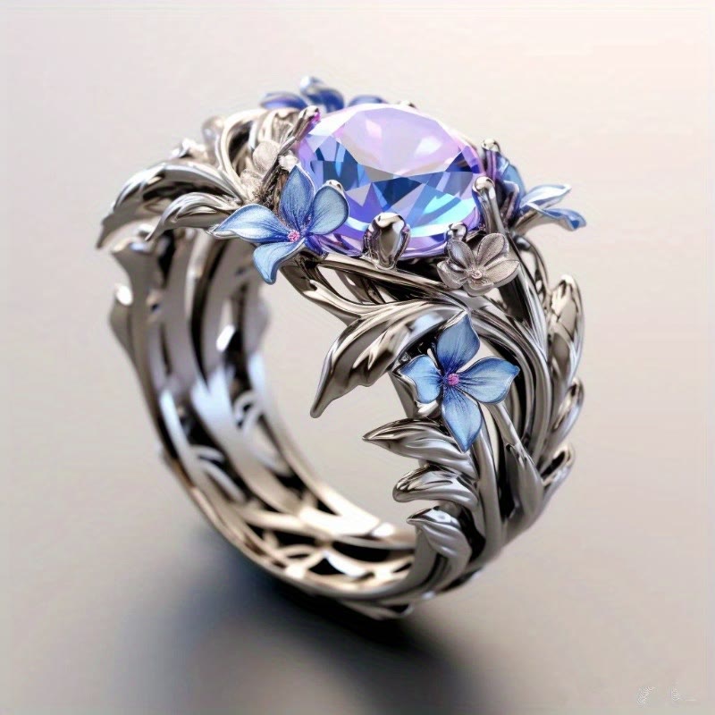 FREE Today: Alexandrite Elegant Iris Engagements Weddings Ring