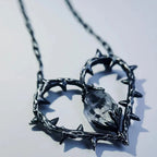 FREE Today: "Witch's Heart"-Clear Crystal Thorn Heart Necklace