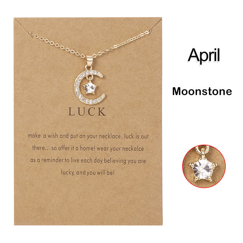 FREE Today: Month Birthstone Star Creative Gift Card Necklace
