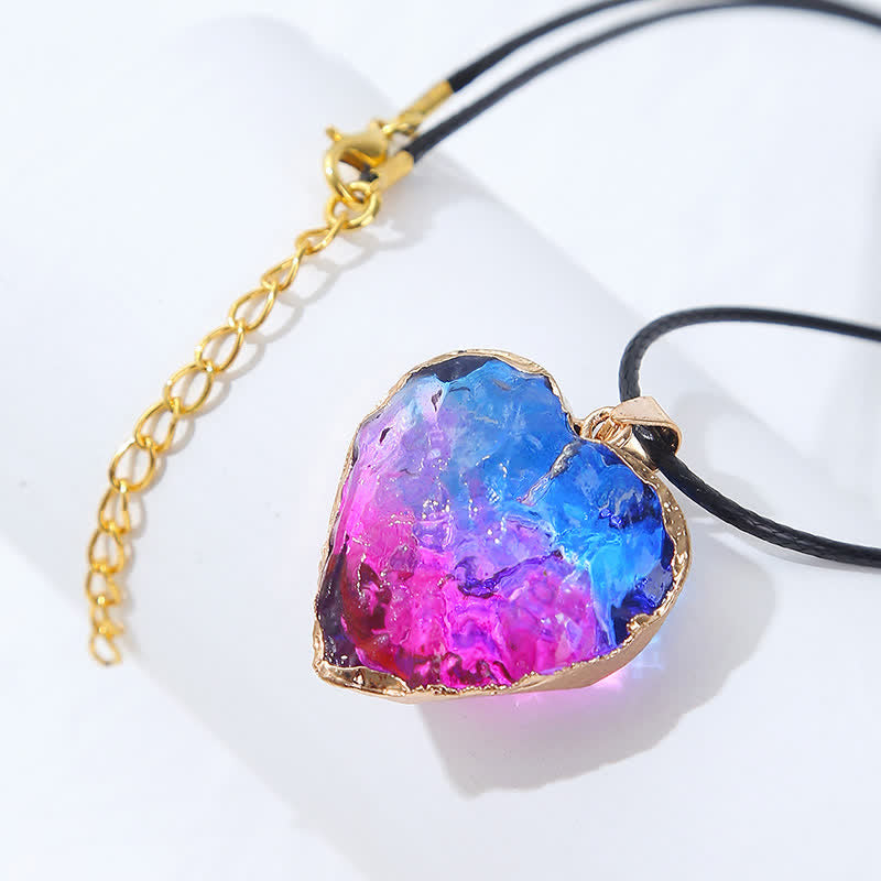 Creative Heart Crystal Fluorite Necklace