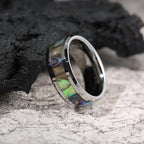FREE Today: Koa Wood and Abalone Shell Tungsten Ring