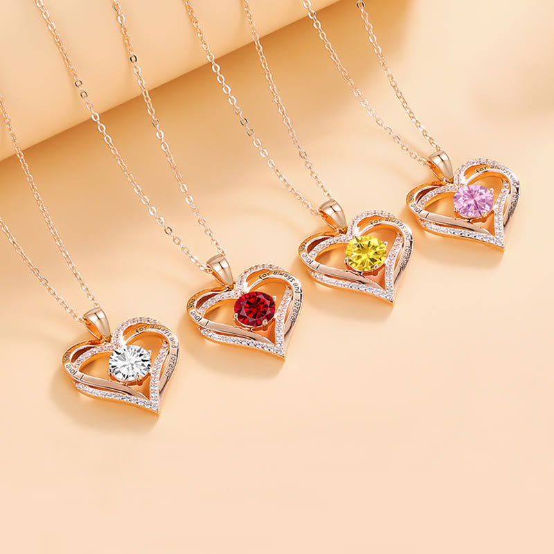 FREE Today: "I Love You Always and Forever" – Forever Love Birthstone Heart Necklace