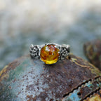 Antique Amber Flower Ring