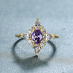 FREE Today: Elegant Amethyst with Zircon Gold Ring