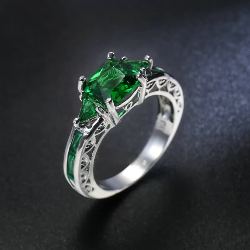 FREE Today: "Simple Pretty" -  Princess Cut Obsidian & Sapphire Ring