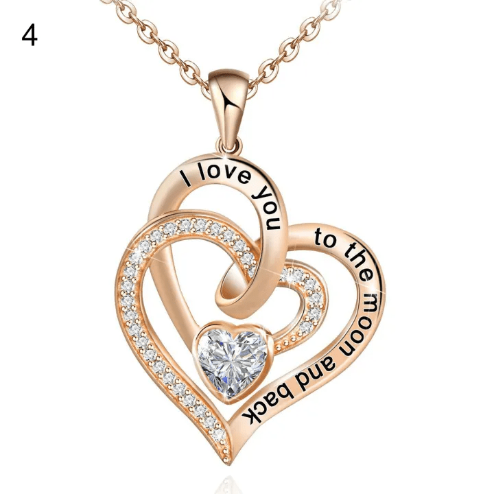 FREE Today: "I Love You to the Moon and Back" – Eternal Hearts Birthstone Necklace
