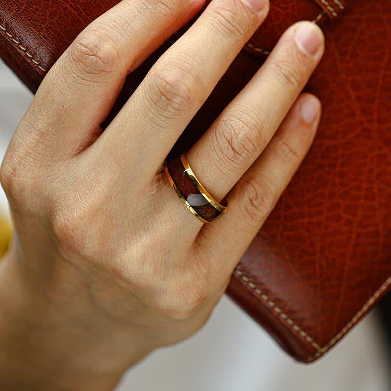 FREE Today: Koa Wood and Abalone Shell Tungsten Ring